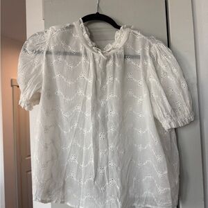 Free People White Letters to Juliet Eyelet Blouse